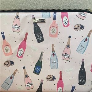 Kate Spade Pink laptop Pouch with Champagne Bottle Design